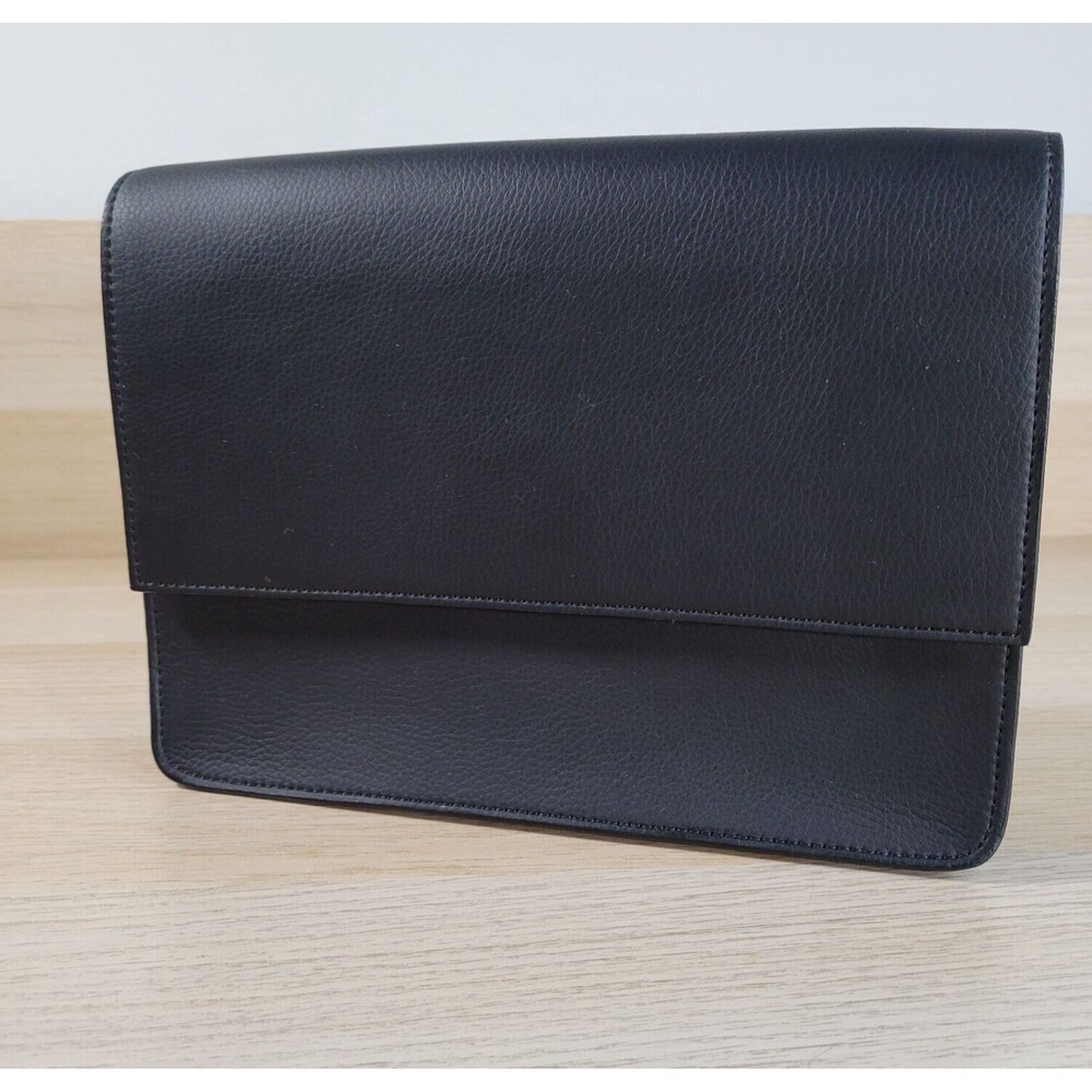 Von Holzhausen Black Magnetic Clutch Wallet Pouch Vegan Leather Hand Held Purse